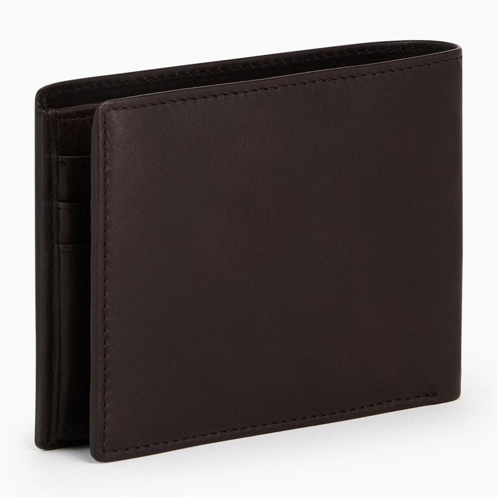Gary Medium Horizontal Wallet Model 2 Flaps In Oiled Brown Leather