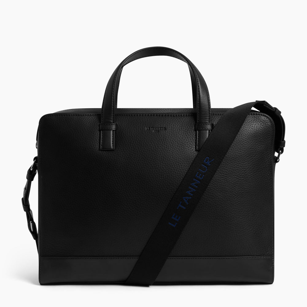 Raphael Documents Holder With Zipped Pocket In Black Leather