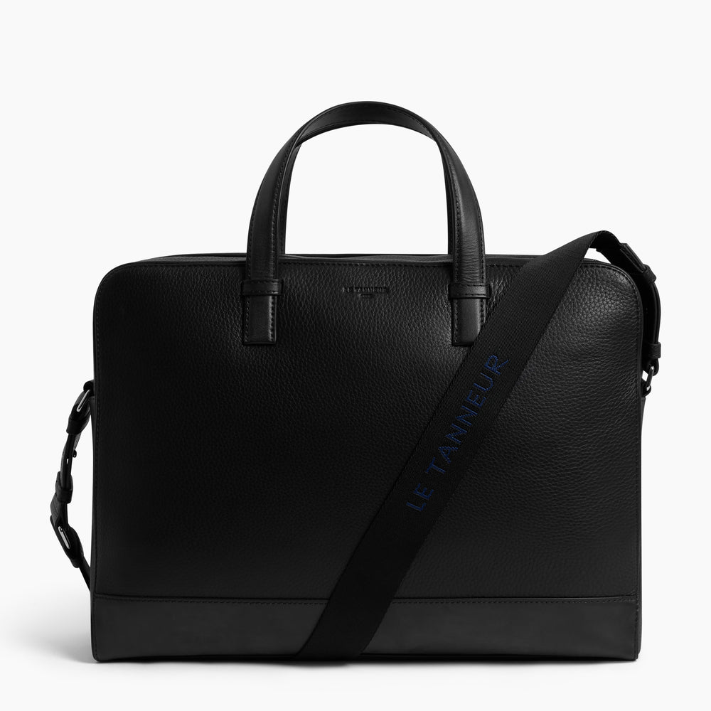 Raphael Documents Holder With Zipped Pocket In Black Leather