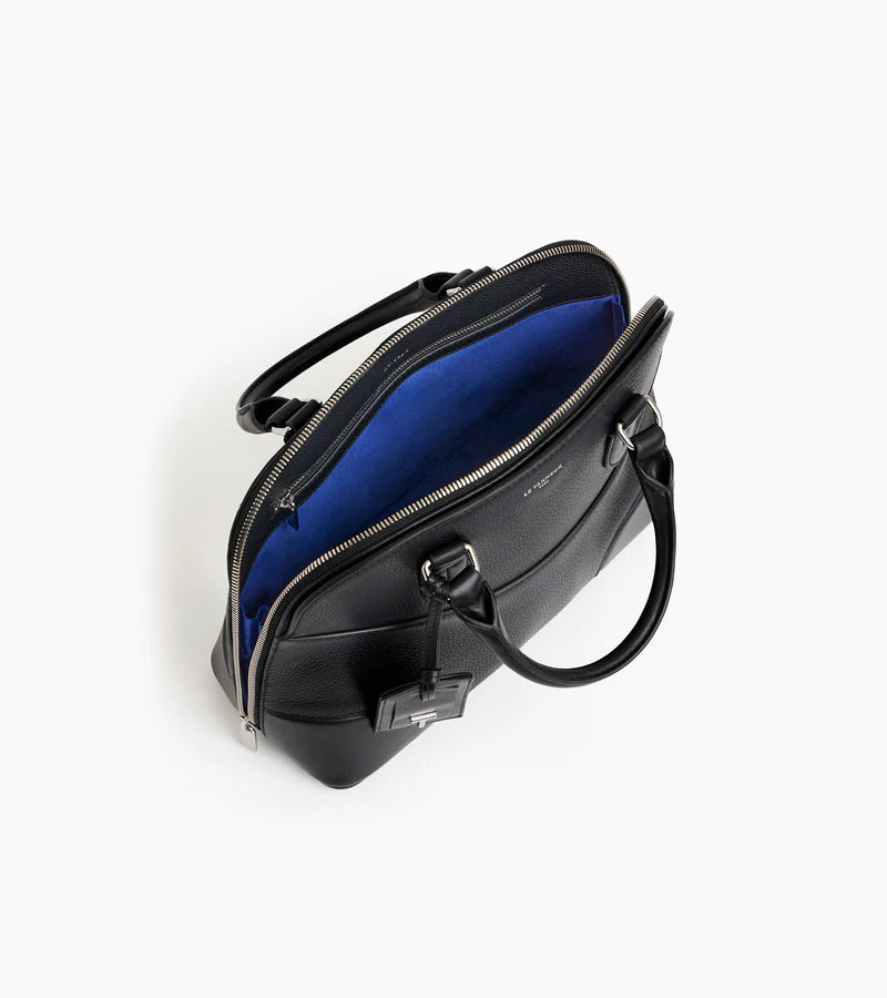 Romy Medium Handbag In Smooth Black Grained Leather