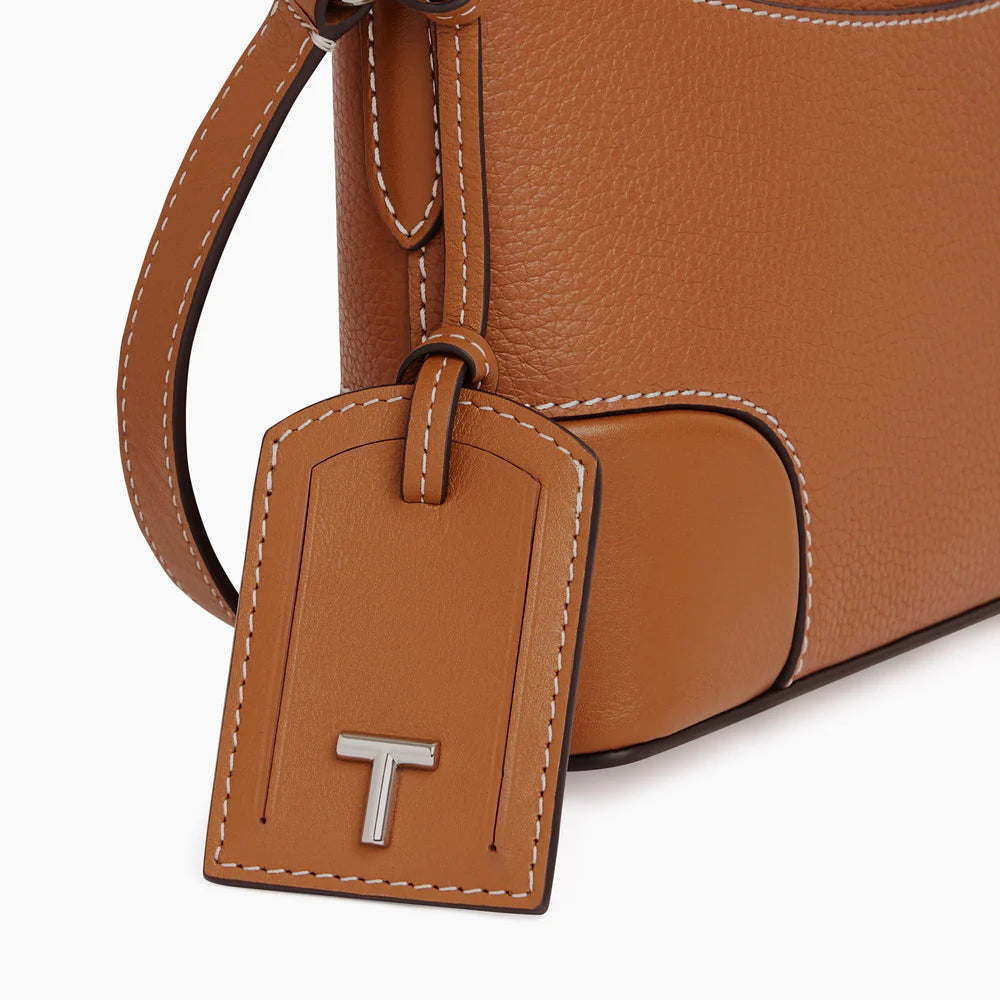 Romy Small Shoulder bag In Brown Smooth Grained Leather