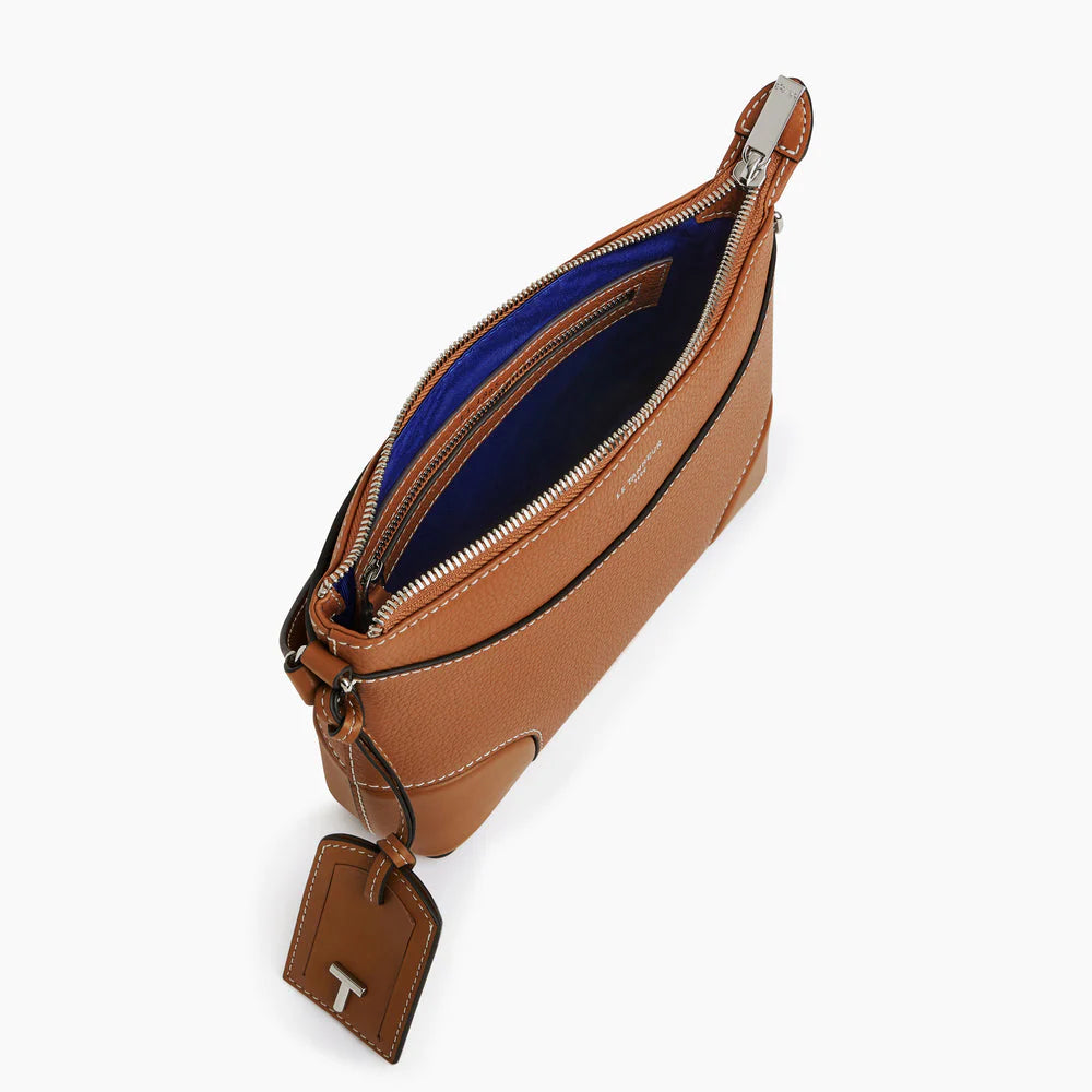 Romy Small Shoulder bag In Brown Smooth Grained Leather