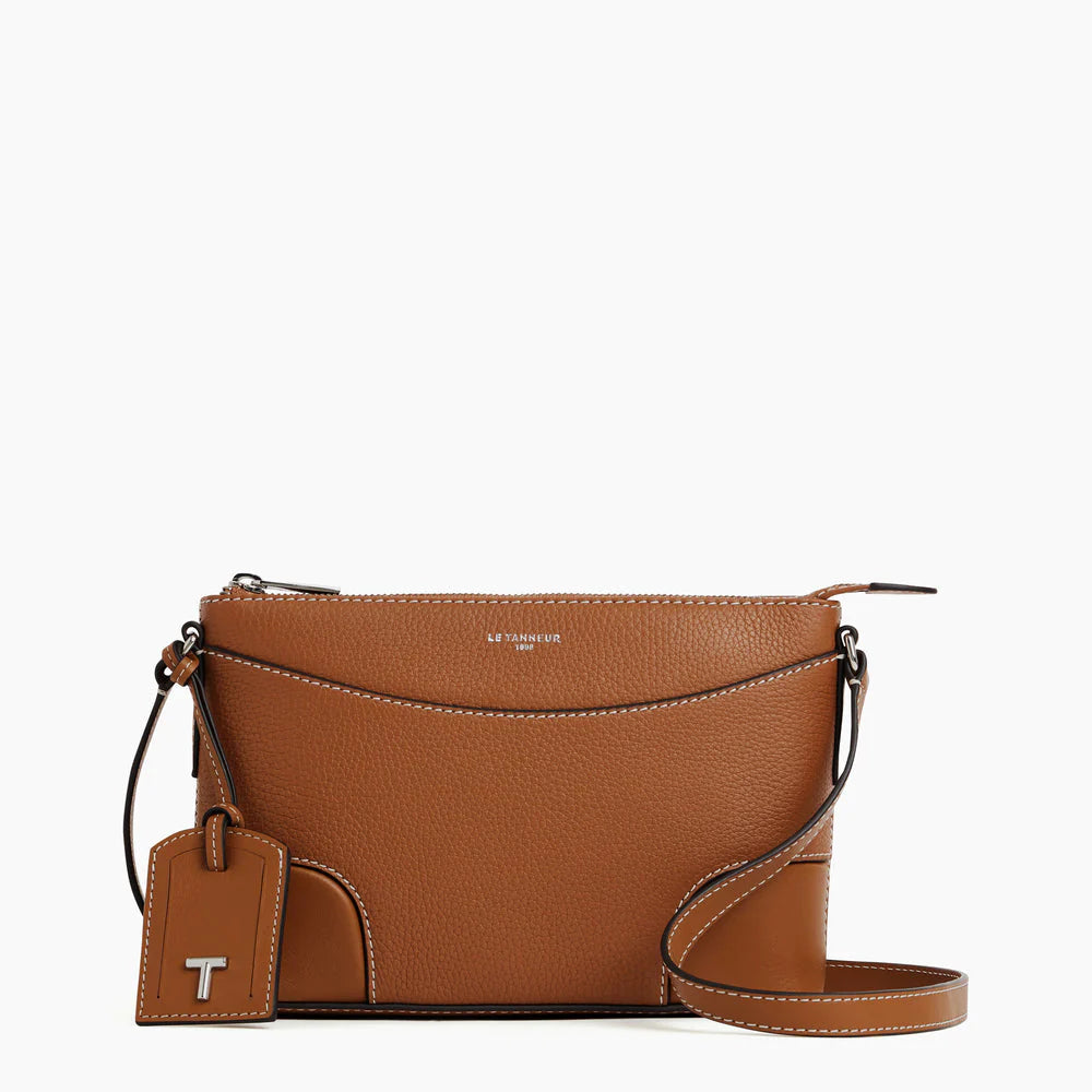 Romy Small Shoulder bag In Brown Smooth Grained Leather