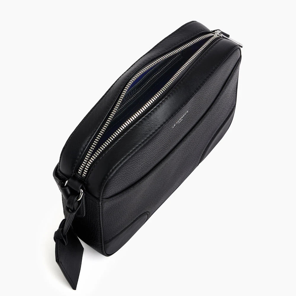 Romy Medium Shoulder bag In Smooth Black Grained Leather