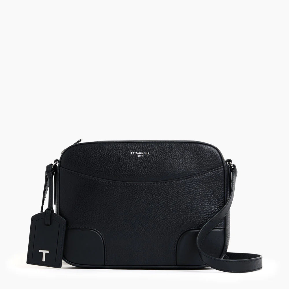 Romy Medium Shoulder bag In Smooth Black Grained Leather