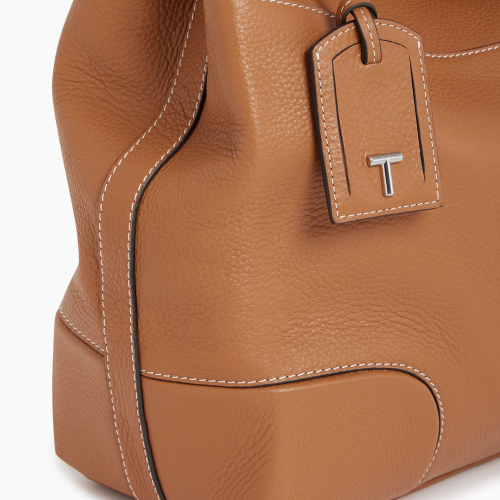 Romy Large Hobo Bag In Pebbled Gold Leather