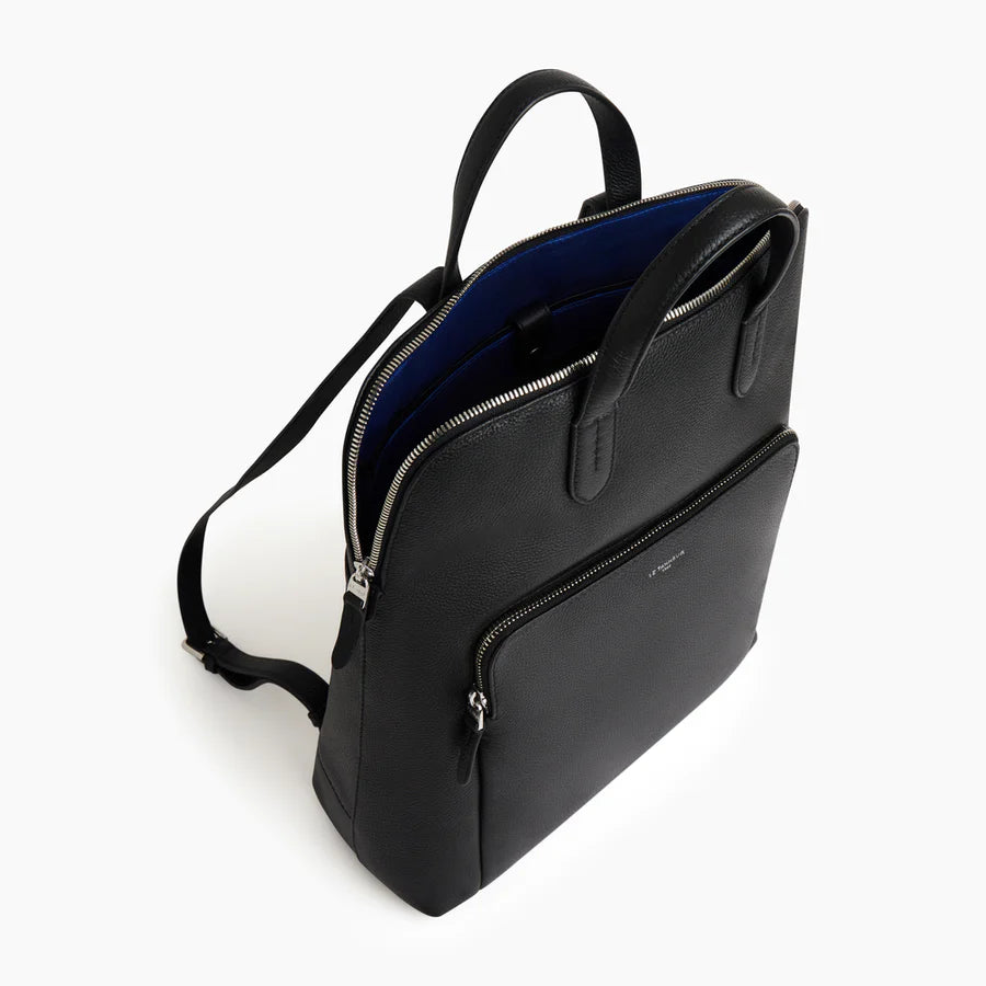 Sophie zipped business backpack in pebbled leather