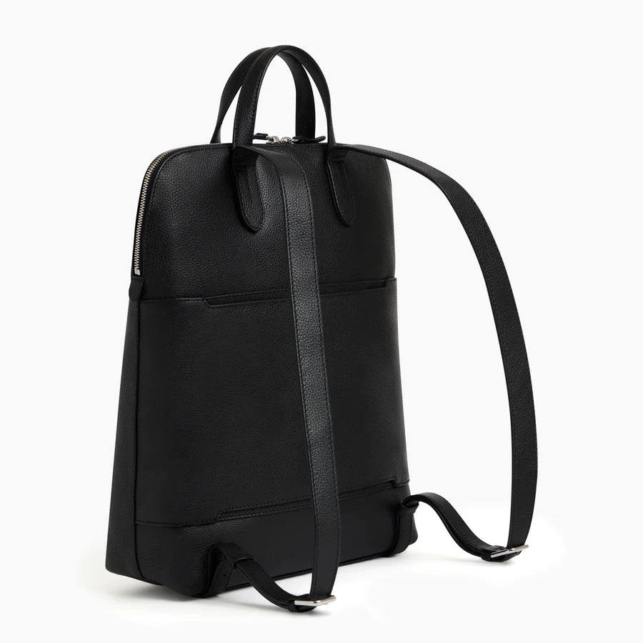 Sophie zipped business backpack in pebbled leather