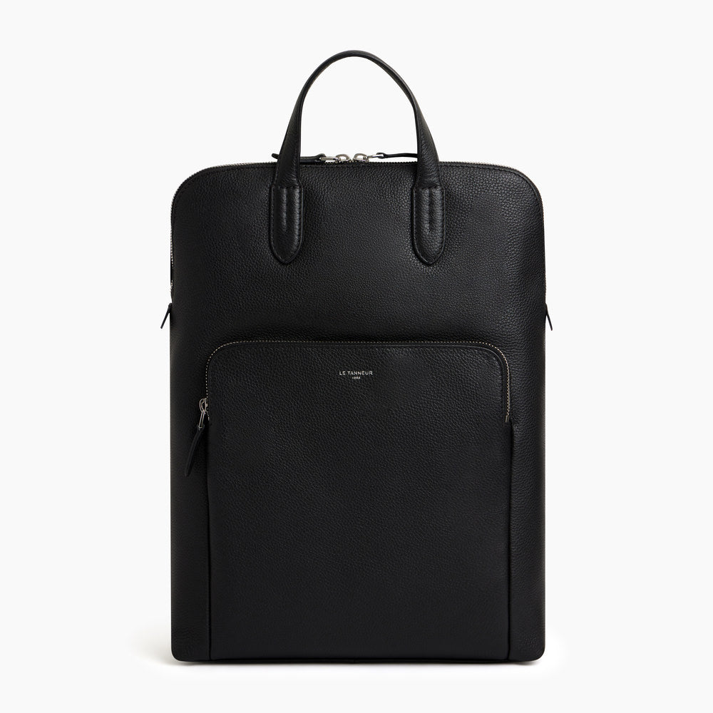 Sophie zipped business backpack in pebbled leather