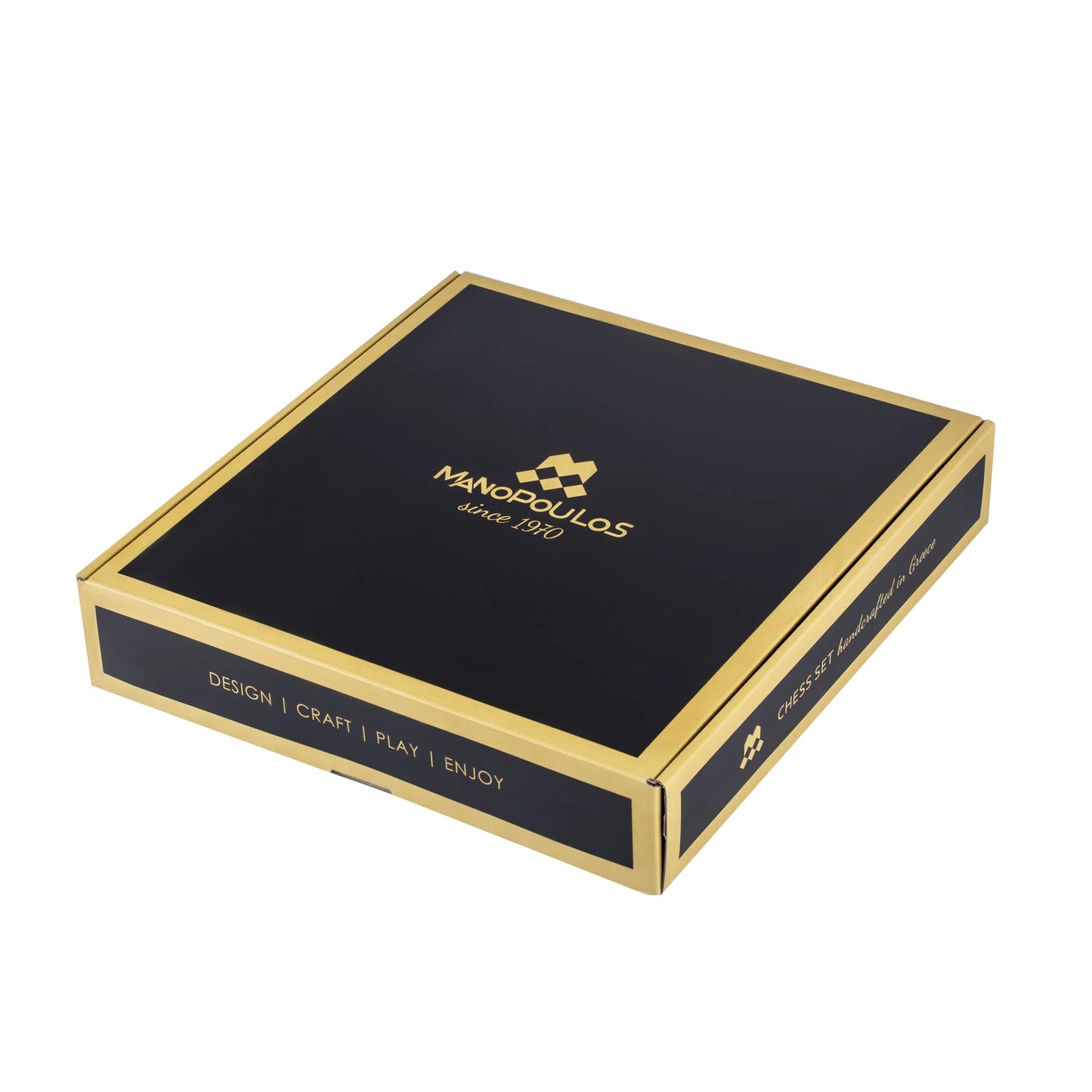 Greek Mythology Metal Chess With Gold Brown Base with chess wooden box