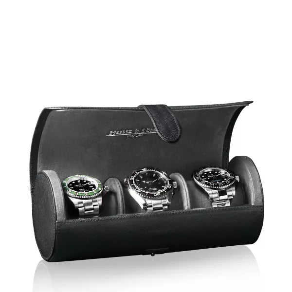 Heisse & Sohne Watch Roll Rondo Black 3 Watches