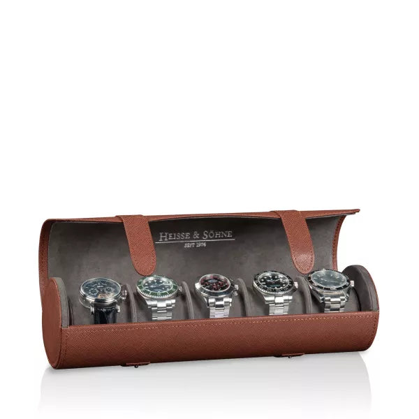 Heisse & Sohne Watch Roll Rondo Brown 5 Watches