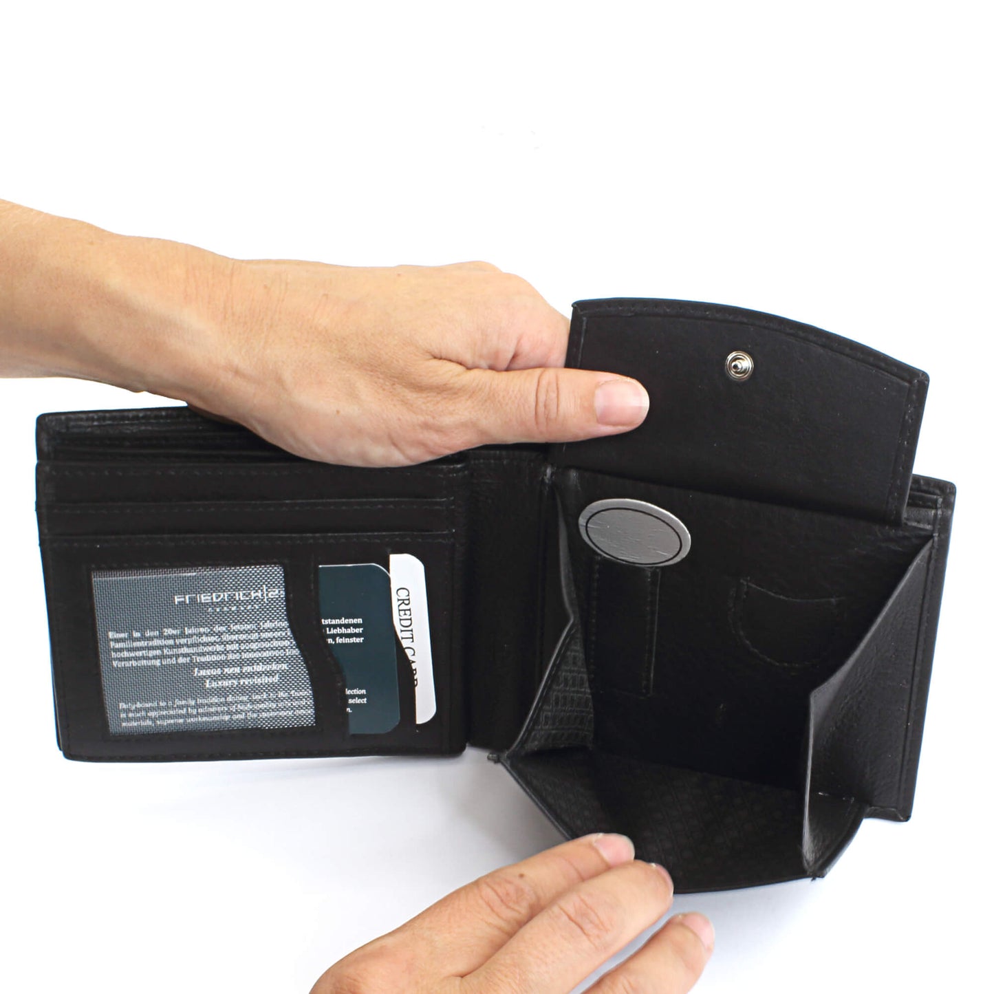 Horizontal Wallet Secret Line Cow - Black