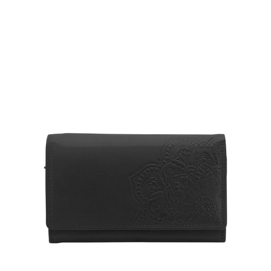 Ladies Long Wallet Mandala Goat Black