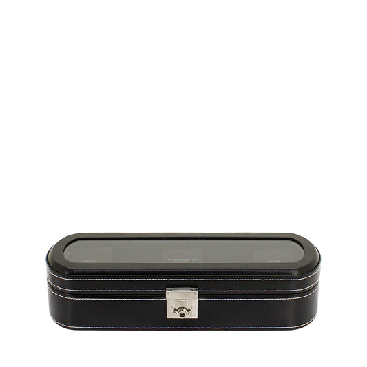 Watch Box London For 5 Watches Leather Black