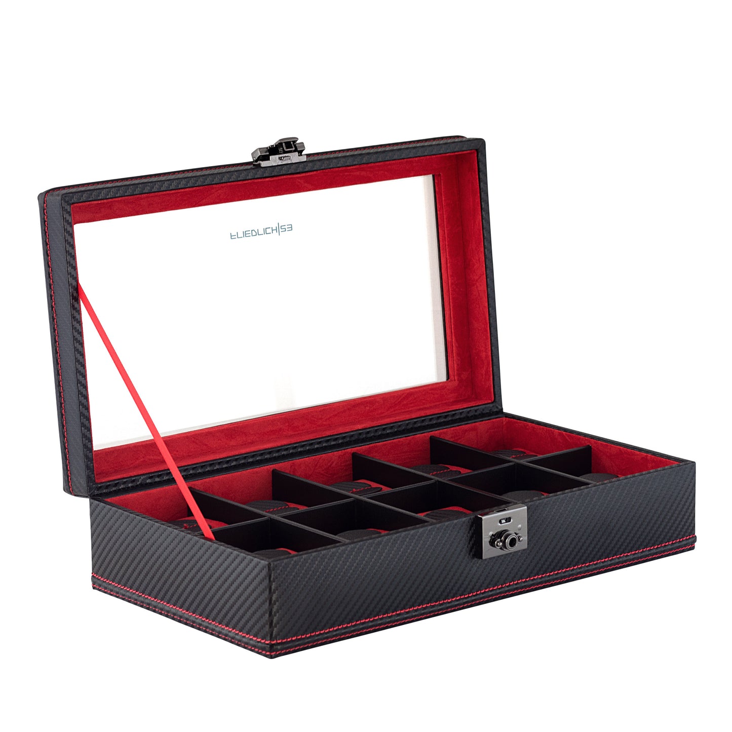 Watch Box For 10 Watches Carbon Black Synthetics