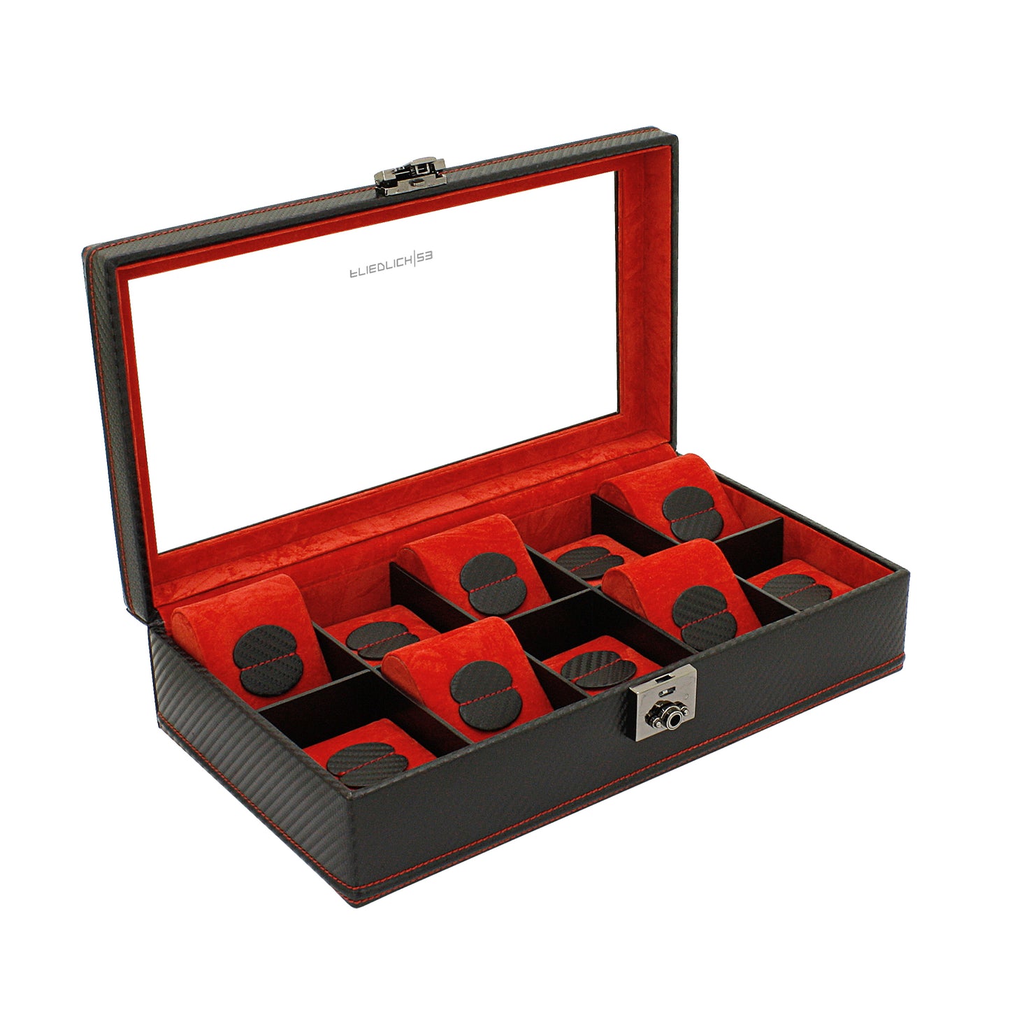 Watch Box For 10 Watches Carbon Black Synthetics