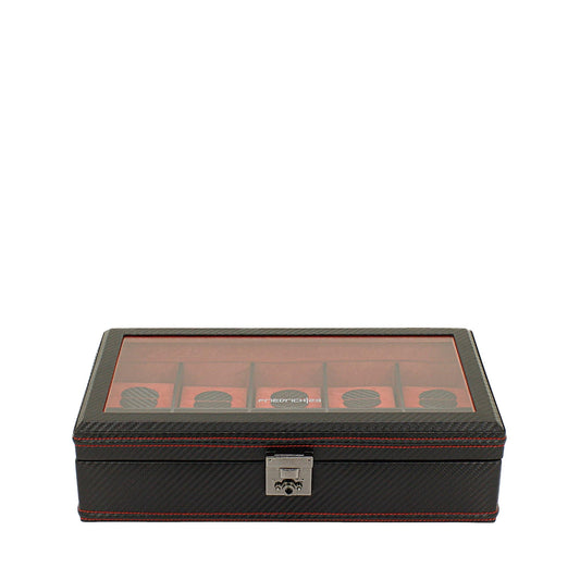 Watch Box For 10 Watches Carbon Black Synthetics