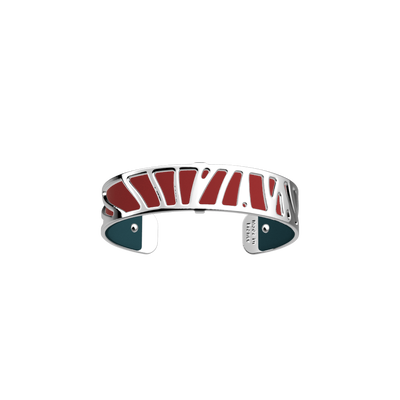Perroquet Silver Finish Bracelet Leather Petrol Blue Rasberry