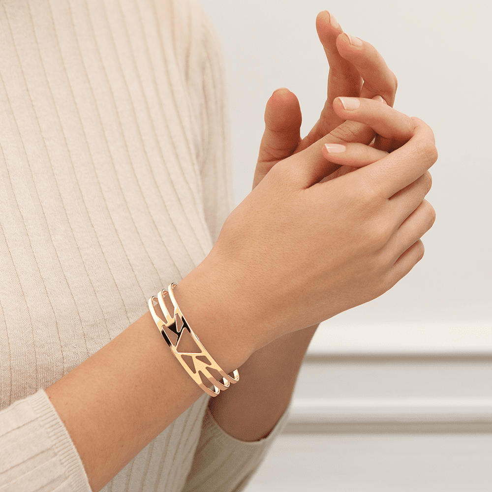 Ibiza Bracelet Brass Gold Finish Leather Nude Aquatic
