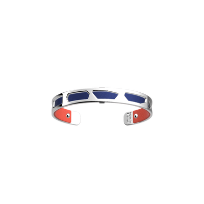 Girafe Brass Silver Finish Bracelet Leather Corail Imitation Metal Blue