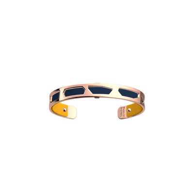 Girafe Bracelet Rose Gold Finish Leather Sun Navy Blue