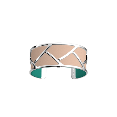 Tresse Silver Finish Bracelet Leather Nude Aquatic