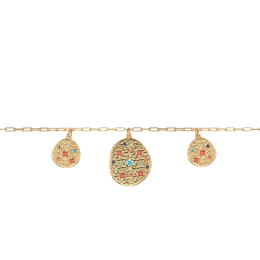 Bracelet Estrella Chain Gold Blue Pink