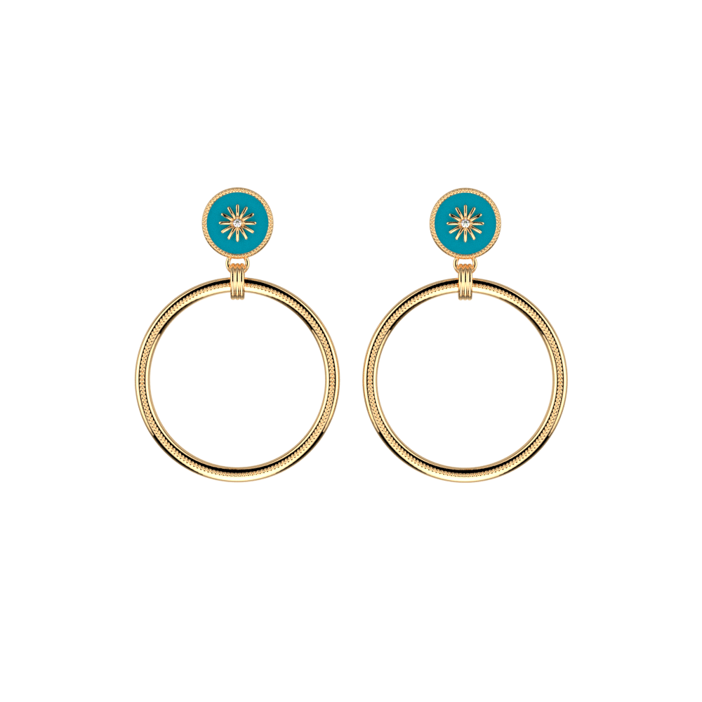 Earing Baya Perles Blue Green