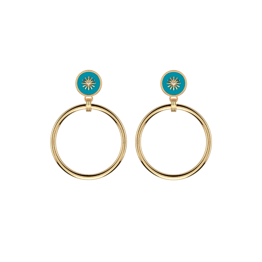 Earing Baya Perles Blue Green