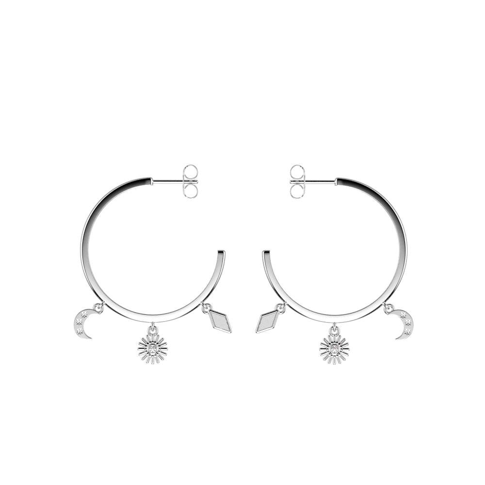 Earing Cadettes Creoles Luna Silver