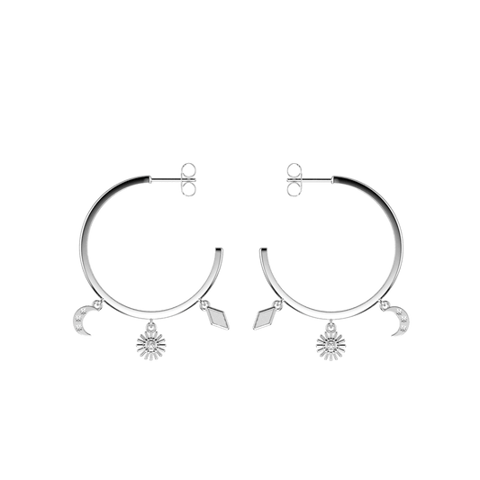 Earing Cadettes Creoles Luna Silver