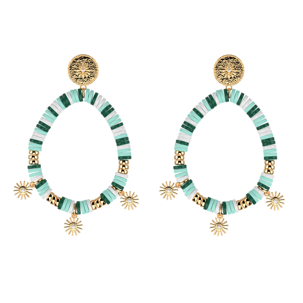 Earing Baya Perles Blue Green
