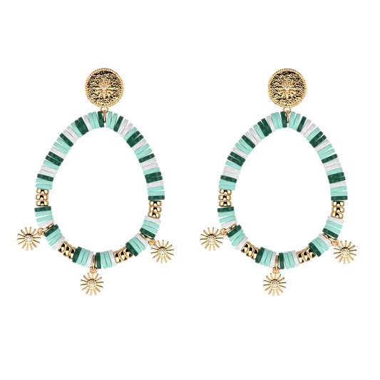 Earing Baya Perles Blue Green