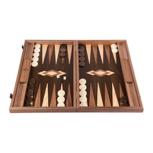 Handmade Walnut Natural Tree Trunk Inlaid Backgammon With Wenge Oak Points
