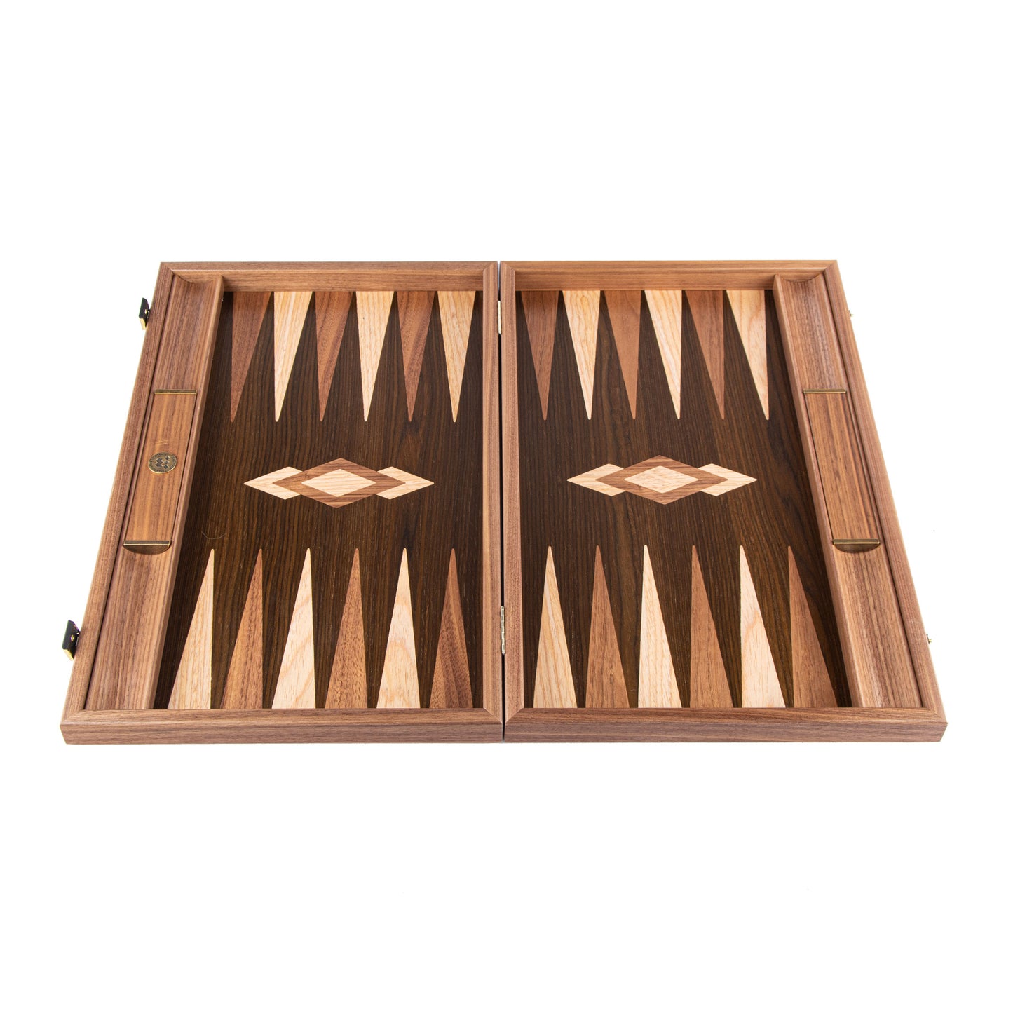 Handmade Walnut Natural Tree Trunk Inlaid Backgammon With Wenge Oak Points