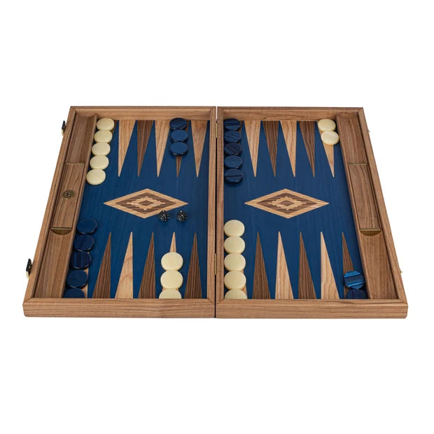 Premium Handcrafted Walnut with Blue Oak Backgammon Set