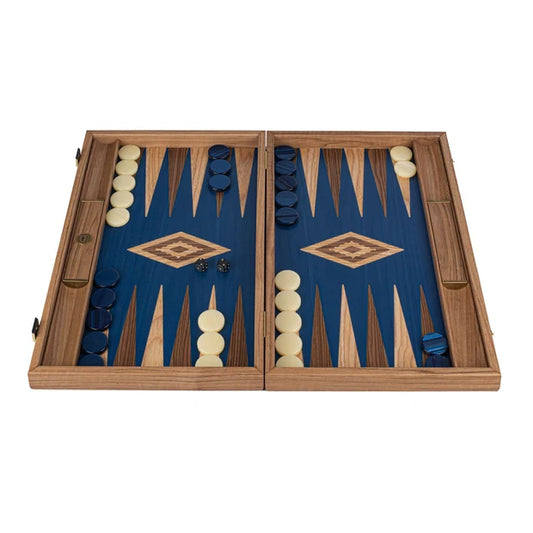 Premium Handcrafted Walnut with Blue Oak Backgammon Set