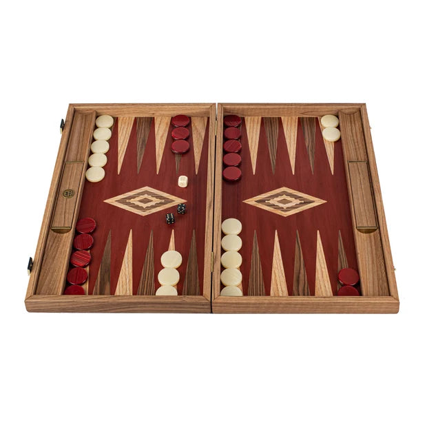 Premium Handcrafted Walnut with Red Oak Backgammon Set