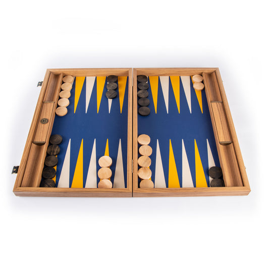 Handmade Royal Blue Inlaid Leatherette Backgammon