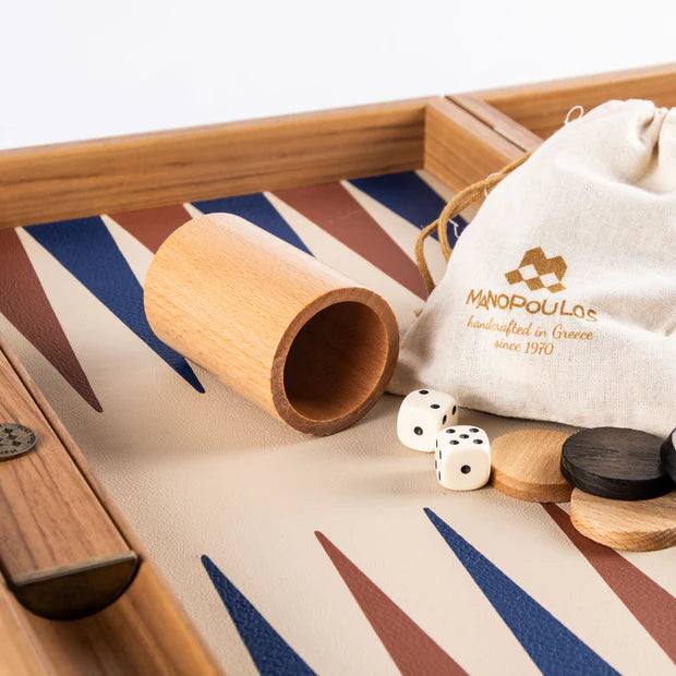 Premium Leatherette Champagne Beige Backgammon Set