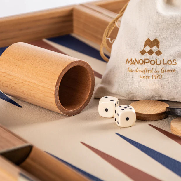 Premium Leatherette Champagne Beige Backgammon Set