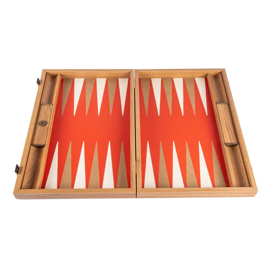 Premium Leatherette Cinnabar Red Backgammon Set