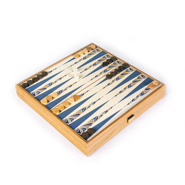 Navy Blue 4-in-1 Combo Game Set: Chess, Backgammon, Ludo & Snakes