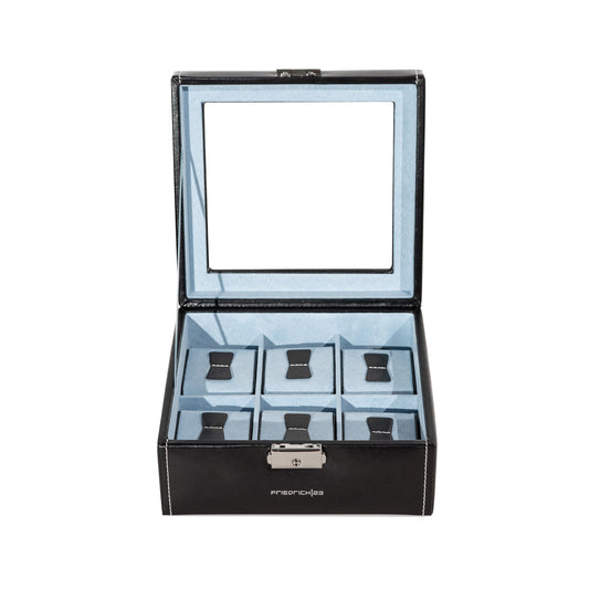 Watch Case Glass Cover Black Synthetics For 6 Watches