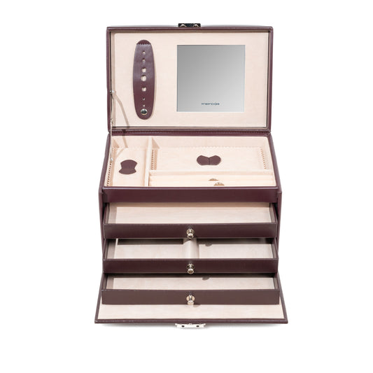 Jewellery Case Leather Synthetics Brown