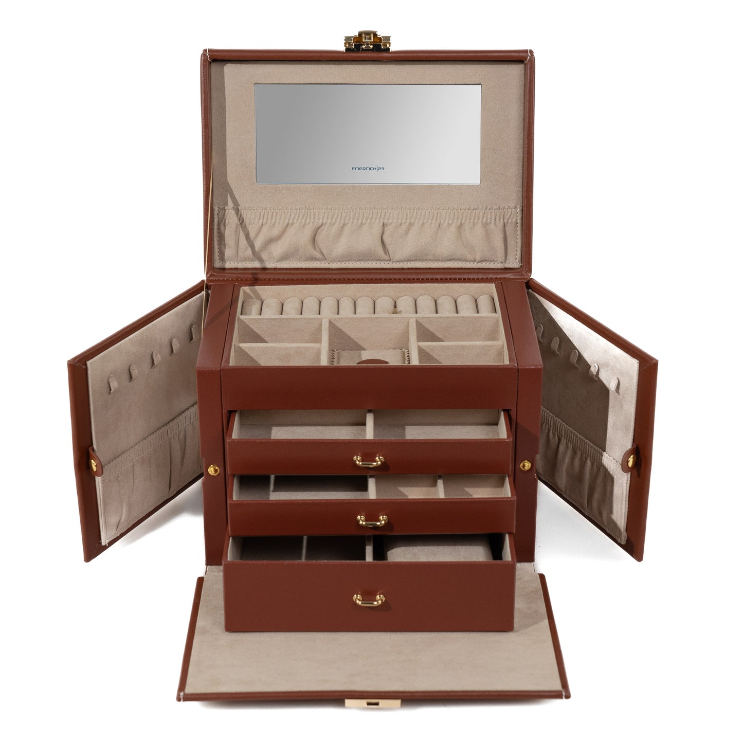Jewellery Chest Box Cordoba Brown Leather