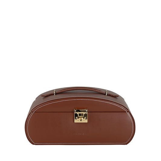 Oval Jewellery Box Cordoba Brown Leather