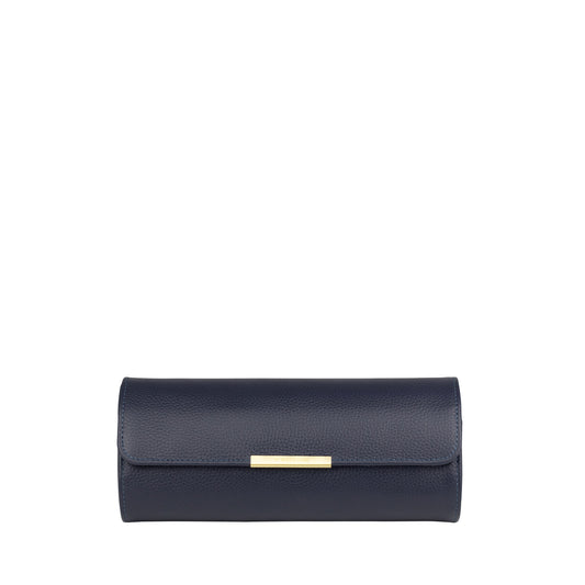 Roll For 3 Watches Dynasty Top Grain Leather Navy