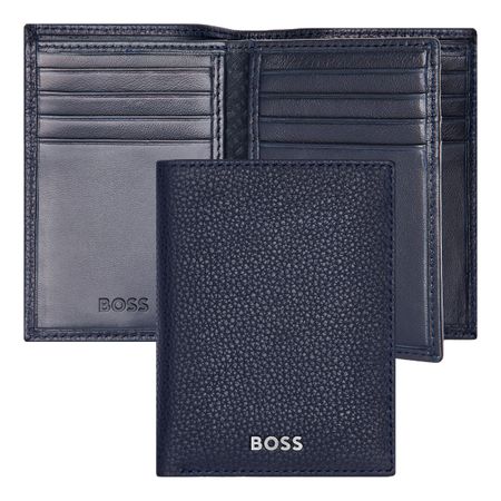 Card Holder Trifold Classic Grained Navy